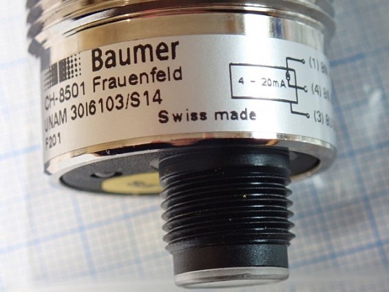 Датчик ультразвуковой Baumer UNAM 30I6103/S14 100...1000mm 4-20mA 0-10V