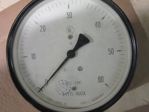 Манометр аммиачный nh3 МТП-160А 0-60кгс/см2 ГОСТ2405-80 1983г.в