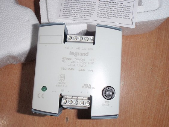 Источник питания Legrand 47022 SEC DC24В 60Вт 2.5А PRL 50/60Hz 230/400V +-15V IEC/EN61558-2-6