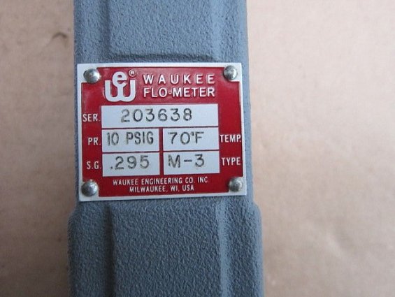 Расходомер газа Waukee flo-meter m-3 203638 DISSOCIATED AMMONIA t=70°F PR=10PSIG S.G.=0.295