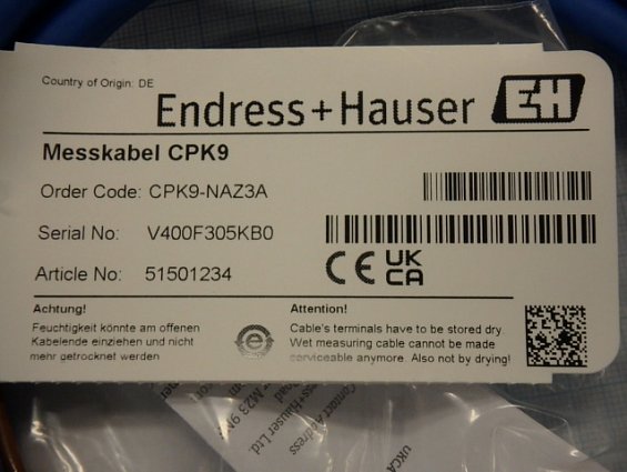 Кабель Endress+Hauser CPK9-NAZ3A messkabel