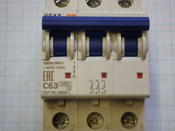 Выключатель автоматический 3-пол 63А С63 6kA KEAZ OptiDin BM63-3 260802