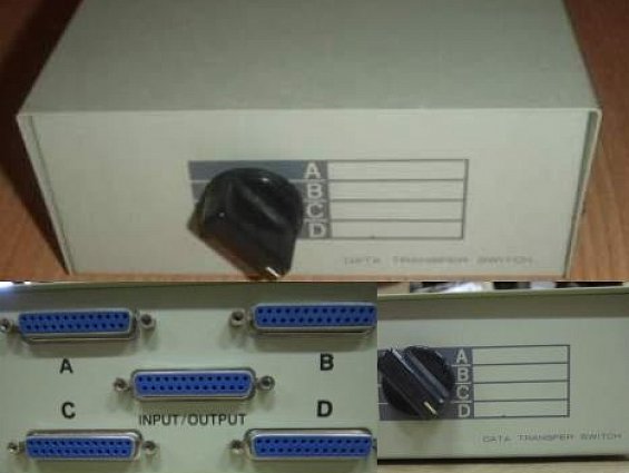 Переключатель коммутатор принтеров Data Transfer Switch A B C D бывший в употреблении