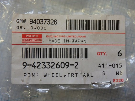 Шпилька 9-42332609-2 ISUZU WHEEL FRT AXL M12x1,5 левая резьба ступицы колеса автомобиля ISUZU ELF