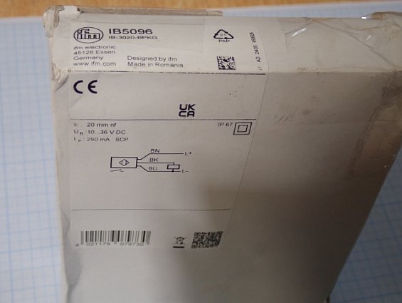 Датчик индуктивный ifm ib5096 ib-3020-bpkg s:20mm nf Ub:10...36VDC Ie:250mA scp ifm electronic gmbh