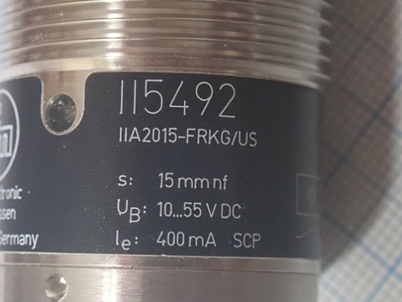 Датчик индуктивный ifm II5492 IIA2015-FRKG/US s:15mm Ub:10...55VDC Ie:400mA