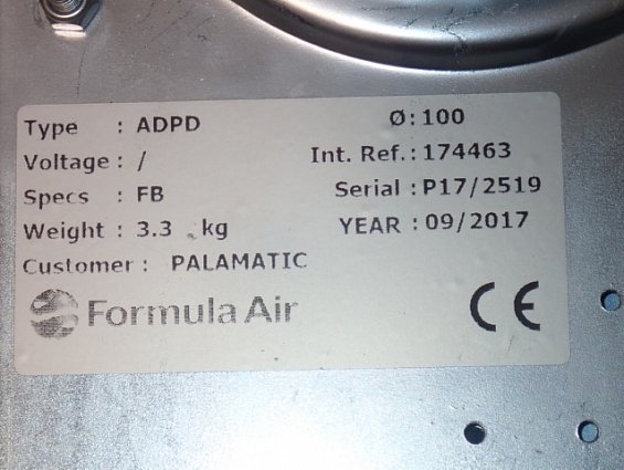 Пневматический демпфер сдвижной Formula Air ADPD Ф100mm типа-AADA000169 P17/2519 PALAMATIC флажок
