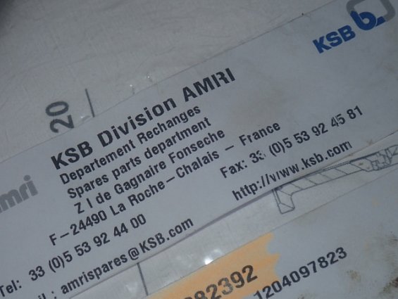 Ремкомплект затвора KSB Amri DN80 ISORIA-20 EPDM XV 80XV20 42082392