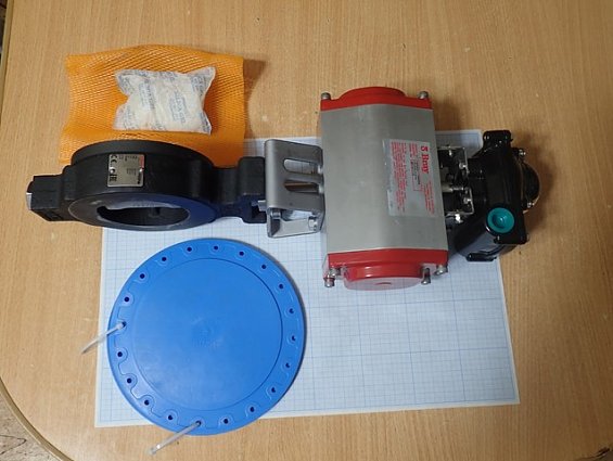 Затвор Bray 40-466-DN80 400300-1100D466+Bray double acting 920830-11350532+ITS100 дисковый