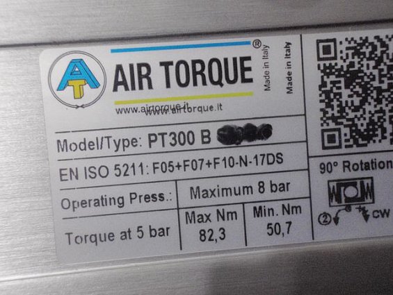 Пневмопривод двустороннего действия AIR TORQUE pt300b F05+F07+F10-N-17DS