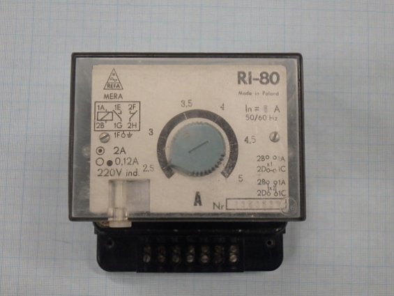 Реле тока REFA RI-80 2,5 5,0 A Inom 5 A 220V 50Hz IP40 MERA REFA Made in Poland ПОЛЬША