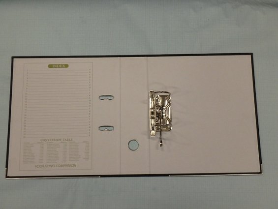 Папка-регистратор картонный L&L ширина 8см 80мм PVC черный c металлической окантовкй+торцевой карман