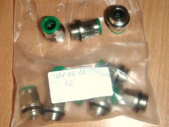 Фитинг G1/2" - 12мм 011212 PNEUMAX латунный никелированный цанговый прямой ПНЕВМАКС ИТАЛИЯ