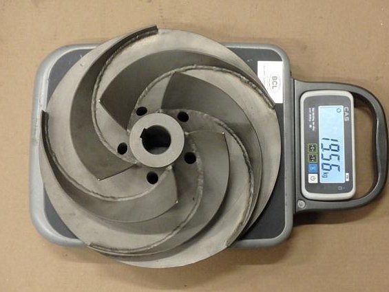 Колесо рабочее impeller насоса pompes-moret mp250-200-400 из кислотостойкой нержавеющей стали