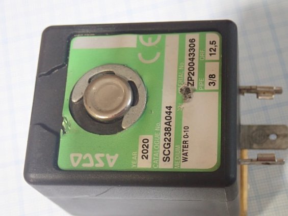 Электромагнитный клапан ASCO SCG238A044 WATER 0-10bar 3/8 230/60 220/50 6W 406325-117 БЫВШИЙ В УПОТР
