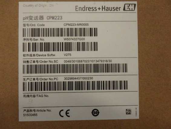 Преобразователь Endress+Hauser CPM223-MR0005 ph 0...14 4...20mA Трансмиттер Transmitter pH-метр