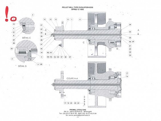 Распорка главного вала Promill EVOLUTION 50003921 (APR80 101108) Entretoise porte 2 joints seal