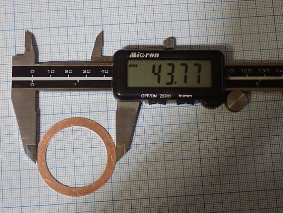 Медная плоская прокладка Gasket BABBINI 34х44х1мм BCL-26.00.006 ECu57 DIN1787 деталь крепежного ремо