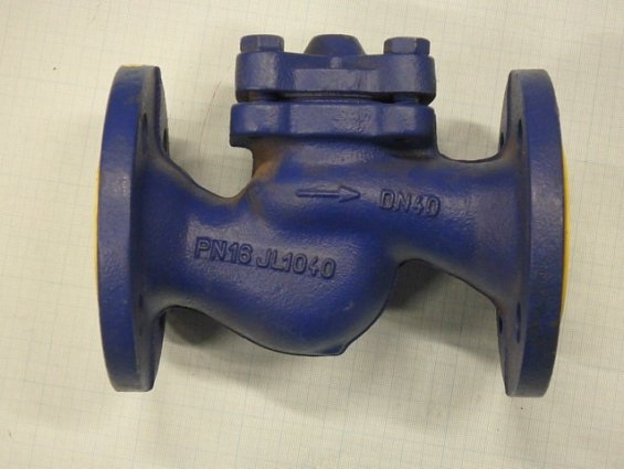 Клапан обратный чугунный фланцевый V287-040 DN40 PN16 EN-JL1040 серый чугун Tмакс.=300гр.С