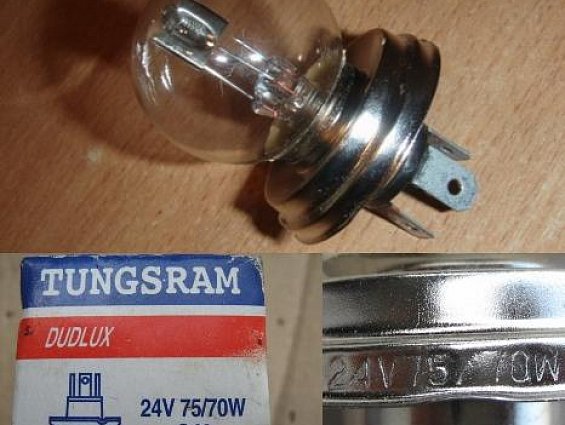 Лампа автомобильная фарная 24V 75/70W G40 P-45T TUNGSRAM DUDLUX ВЕНГРИЯ