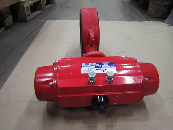 Затвор ЗПТС-FLW-3-150-MN-НТ+ пневмопривод Prisma PA20 Ду150 Ру16 диск чугун GGG-40