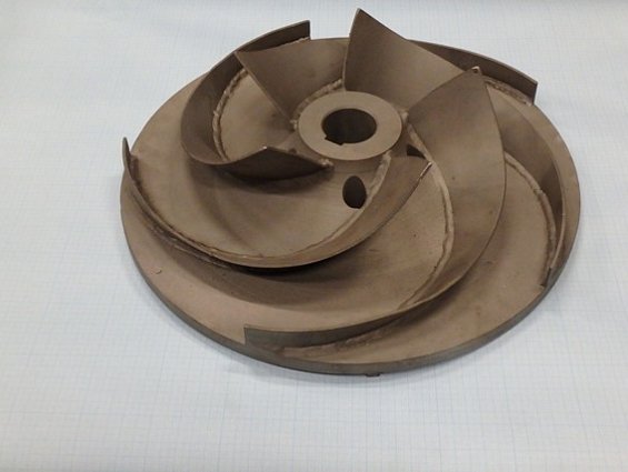 Колесо рабочее impeller насоса pompes-moret mp250-200-400 из кислотостойкой нержавеющей стали