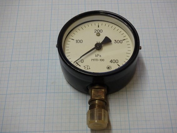 Манометр МТП-100 пр.изм. 0-400КРа кл.точ.2.5 1987г.в.