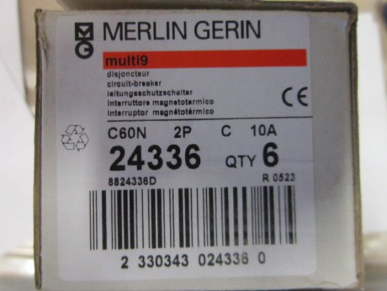 Выключатель автоматический 24336she c60n 2П 2P 10A C MERLIN GERIN Schneider Electric Франция