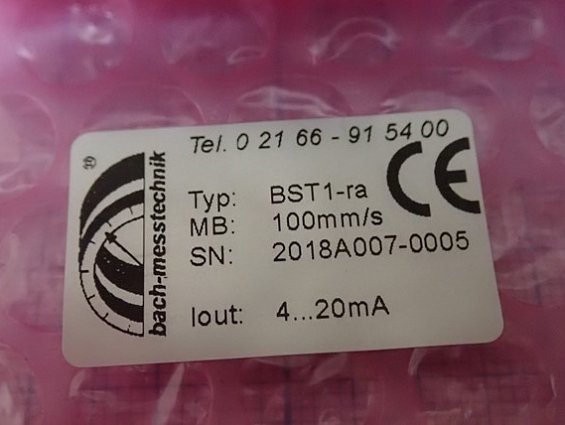 Датчик вибрации bst1-ra BST-1-100mm/s-1.00 bach-messtechnik 100mm/s 00550503 4...20mA