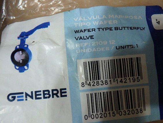 Затвор GENEBRE DN100 PN16 2109-12 +120С cf8m epdm 30-0500-040-301 GG20 БЕЗ РУЧКИ