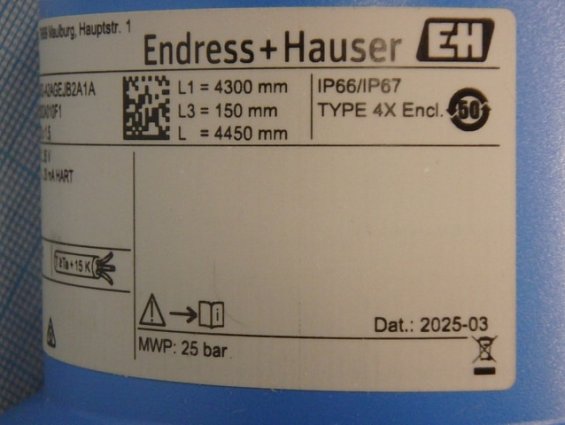 Датчик уровня Endress+Hauser Liquicap M FMI52-A2AGEJB2A1A(FMI52-U2AGEJB2A1A) L1=4300mm L3=150mm