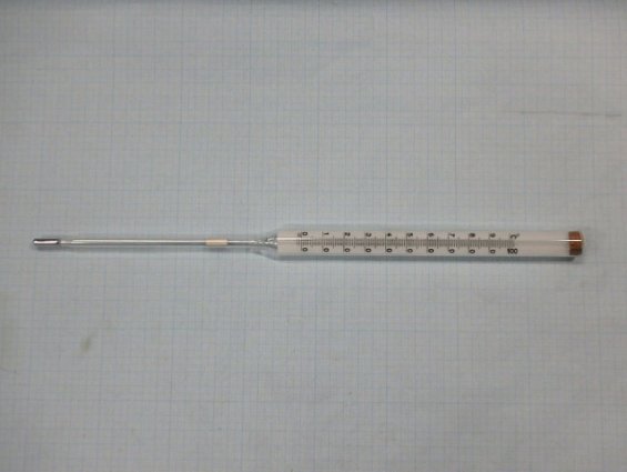 Термометр ТТ П-4 0...+100гр.С длина нижней части 155мм стеклянный ртутный прямой технический