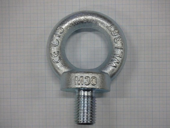 Рым-болт М30 zn из оцинкованной стали DIN580 ГОСТ4751-73 с буртиком и канавкой