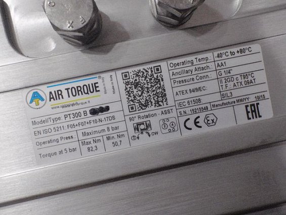 Пневмопривод двустороннего действия AIR TORQUE pt300b F05+F07+F10-N-17DS