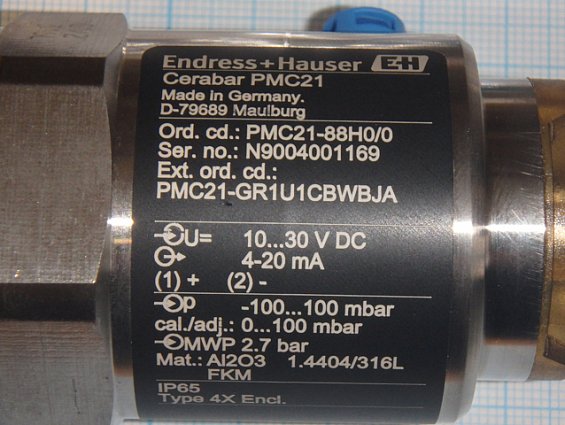 Преобразователь давления Endress+Hauser Cerabar PMC21-GR1U1CBWBJA -100...+100mbar 4-20mA