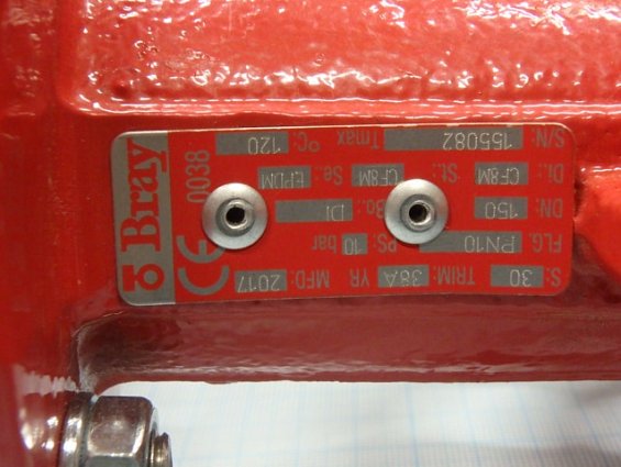 Затвор дисковый поворотный Bray 30-169-S01-DN150 серия-30 DN150 PN16 Ду150 Ру16 с ручкой