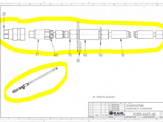Шлангопровод KAHL K3120-6607 МАСЛА SCHLAUCHLEITUNG пресса гранулятора сухого жома KAHL