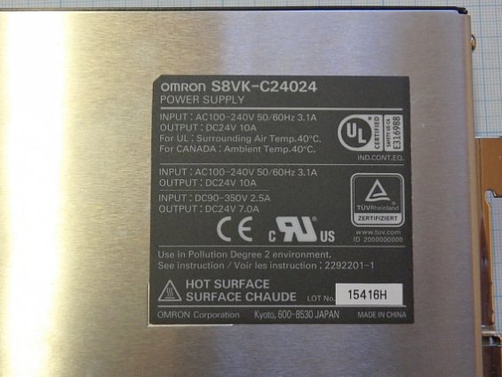 Блок питания импульсный Omron s8vk-c24024 15416h power supply 240Вт 100-240vac 24vdc 10A