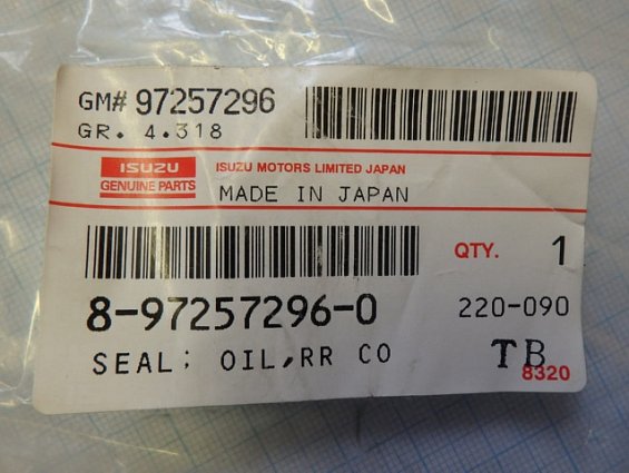 Сальник коробки передач 8-97257296-0 задний двигателя 4JB1 AH2658F NOK