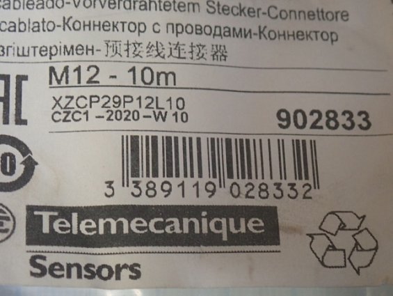 Кабель с коннектором Telemecanique XZCP29P12L10 M12-10m 902833