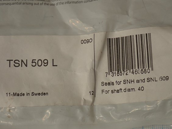 Уплотнение корпуса SKF TSN509L Seals for SNH and SNL509