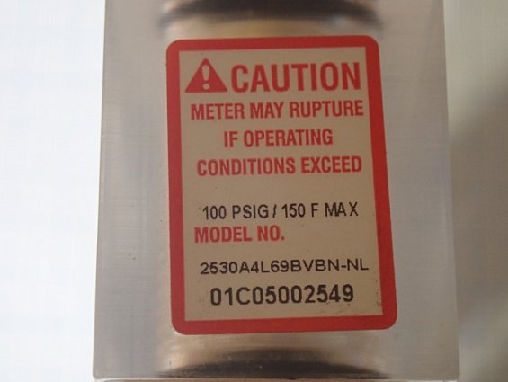 Ротаметр для воды Key Instruments 2530A4L69BVBN-NL 01C05002549 1...10LPM 60...600LPH расход воды 60.