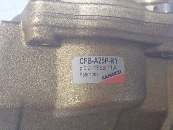 Соленоидный клапан CAMOZZI CFB-A25P-R1 B73 24VDC ED100% p0.2-15bar 17A G3/4"