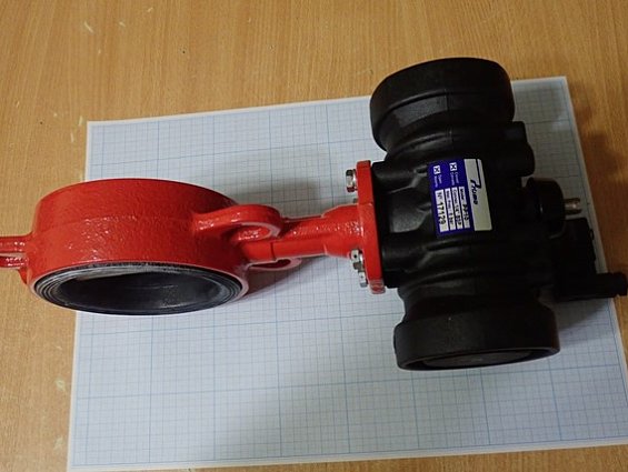 Затвор DN100 ЗПТЛ-FLNW-5-100-MN-НТ+пневмопривод Prisma-PP10+пневмораспределитель