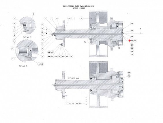 Винт EVOLUTION 50000352 FHc M10-45 переднего распределителя смазки гранулятора