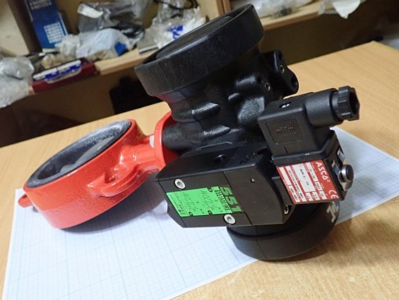 Затвор DN100 ЗПТЛ-FLNW-5-100-MN-НТ+пневмопривод Prisma-PP10+пневмораспределитель