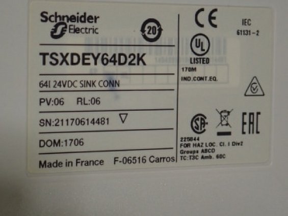 Контроллер Schneider Electric TSXDEY64D2K Made in France БЫВШИЙ В УПОТРЕБЛЕНИИ ТЕХНИЧЕСКИ ИСПРАВЕН