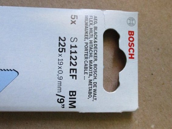 Полотно пильное по металлу для ножовки сабельной Bosch S1122EF bim 225х19х0.9mm/9"