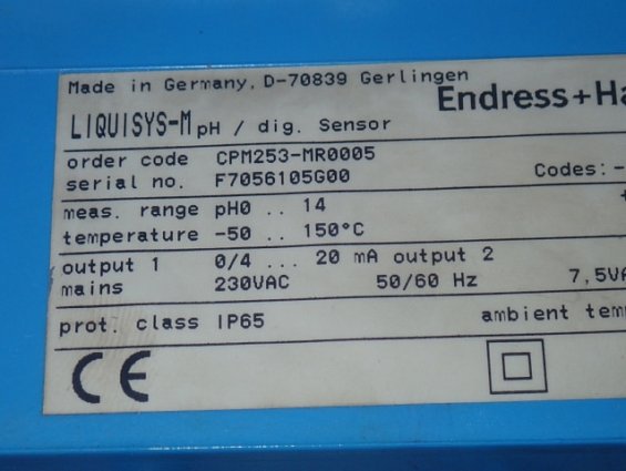 Трансмиттер Endress+Hauser LIQUISYS-M CPM253-MR0005 serial no. F7056105G00 НА ЗАПЧАСТИ НЕ КОМПЛЕКТ