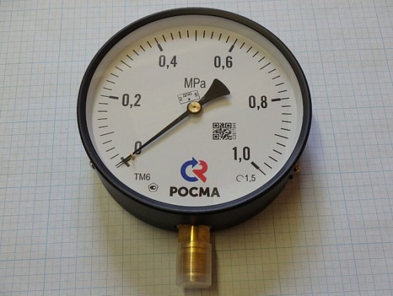 Манометр РОСМА ТМ-610Р.00 0-1MPa класс точности 1.5 диаметр Ф150мм штуцер М20х1.5 производитель РОСМ